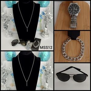 Men Necklace Sets With Sunglasses (MSS12)